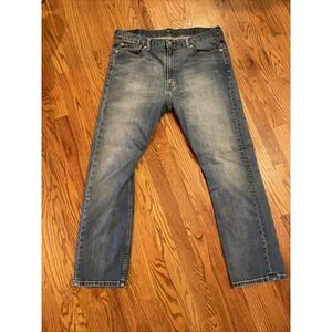 Levis Men's 513 Slim Straight Cut Jeans Light Blue Wash Faded Modern Size 38x30